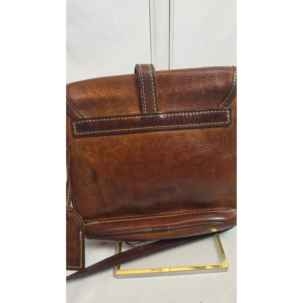 Dooney & Bourke Vintage Brown Leather Crossbody Bag Small Rustic Boho Purse